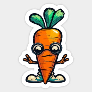Cute funny carrot in glasses Sticker